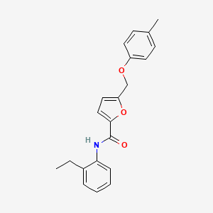 molecular formula C21H21NO3 B2499950 N-(2-ethylphenyl)-5-[(4-methylphenoxy)methyl]furan-2-carboxamide CAS No. 890615-13-1