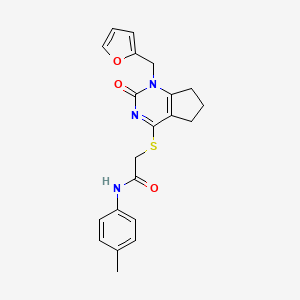 2-[[1-(furan-2-ylmethyl)-2-oxo-6,7-dihydro-5H-cyclopenta[d]pyrimidin-4-yl]sulfanyl]-N-(4-methylphenyl)acetamide