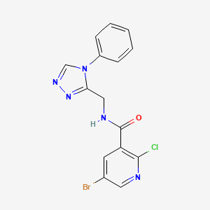 molecular formula C15H11BrClN5O B2499955 5-bromo-2-chloro-N-[(4-phenyl-4H-1,2,4-triazol-3-yl)methyl]pyridine-3-carboxamide CAS No. 1252481-90-5