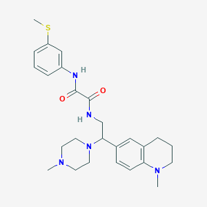 molecular formula C26H35N5O2S B2499958 N1-(2-(1-甲基-1,2,3,4-四氢喹啉-6-基)-2-(4-甲基哌嗪-1-基)乙基)-N2-(3-(甲硫基)苯基)草酰胺 CAS No. 922038-93-5