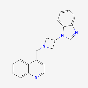 molecular formula C20H18N4 B2499961 4-[[3-(Benzimidazol-1-yl)azetidin-1-yl]methyl]quinoline CAS No. 2415555-75-6