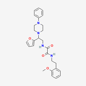 molecular formula C27H32N4O4 B2499964 N1-(2-(furan-2-yl)-2-(4-phenylpiperazin-1-yl)ethyl)-N2-(2-methoxyphenethyl)oxalamide CAS No. 877631-53-3