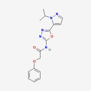molecular formula C16H17N5O3 B2499968 N-(5-(1-异丙基-1H-吡唑-5-基)-1,3,4-噁二唑-2-基)-2-苯氧基乙酰胺 CAS No. 1171735-06-0