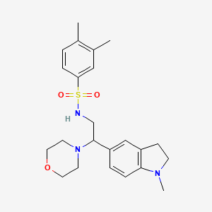 3,4-dimethyl-N-(2-(1-methylindolin-5-yl)-2-morpholinoethyl)benzenesulfonamide