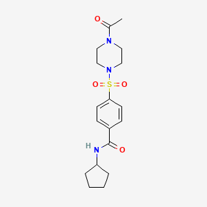 4-(4-acetylpiperazin-1-yl)sulfonyl-N-cyclopentylbenzamide