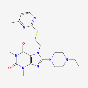 8-(4-ethylpiperazin-1-yl)-1,3-dimethyl-7-(2-((4-methylpyrimidin-2-yl)thio)ethyl)-1H-purine-2,6(3H,7H)-dione