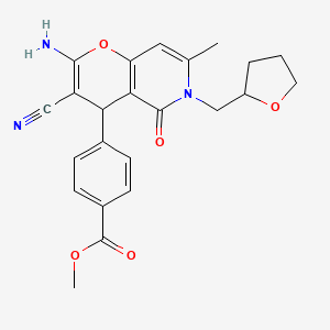 methyl 4-[2-amino-3-cyano-7-methyl-5-oxo-6-(oxolan-2-ylmethyl)-4H-pyrano[3,2-c]pyridin-4-yl]benzoate