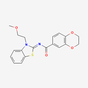 molecular formula C19H18N2O4S B2499983 (Z)-N-(3-(2-methoxyethyl)benzo[d]thiazol-2(3H)-ylidene)-2,3-dihydrobenzo[b][1,4]dioxine-6-carboxamide CAS No. 864975-61-1