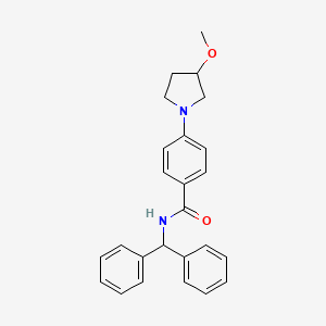 molecular formula C25H26N2O2 B2499985 N-benzhydryl-4-(3-methoxypyrrolidin-1-yl)benzamide CAS No. 1797702-13-6