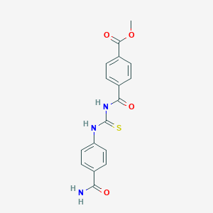molecular formula C17H15N3O4S B249999 Methyl 4-{[(4-carbamoylphenyl)carbamothioyl]carbamoyl}benzoate 