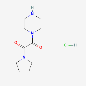 molecular formula C10H18ClN3O2 B2499991 1-(Piperazin-1-yl)-2-(pyrrolidin-1-yl)ethane-1,2-dione hydrochloride CAS No. 1171593-08-0