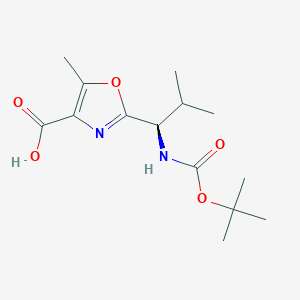 2-{(1R)-1-[(tert-butoxycarbonyl)amino]-2-methylpropyl}-5-methyl-1,3-oxazole-4-carboxylic acid