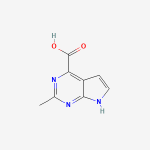 molecular formula C8H7N3O2 B2499999 2-Methyl-7H-pyrrolo[2,3-d]pyrimidine-4-carboxylic acid CAS No. 2126935-98-4