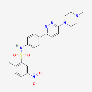 2-methyl-N-(4-(6-(4-methylpiperazin-1-yl)pyridazin-3-yl)phenyl)-5-nitrobenzenesulfonamide