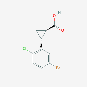 molecular formula C10H8BrClO2 B2500003 (1R,2R)-2-(5-Bromo-2-chlorophenyl)cyclopropane-1-carboxylic acid CAS No. 2227903-38-8