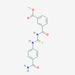 molecular formula C17H15N3O4S B250001 Methyl 3-{[(4-carbamoylphenyl)carbamothioyl]carbamoyl}benzoate 