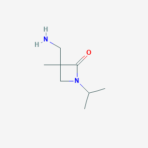 molecular formula C8H16N2O B2500010 3-(Aminomethyl)-1-isopropyl-3-methylazetidin-2-one CAS No. 2228423-36-5