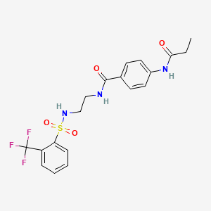 4-propionamido-N-(2-(2-(trifluoromethyl)phenylsulfonamido)ethyl)benzamide