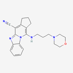 16-{[3-(Morpholin-4-yl)propyl]amino}-1,8-diazatetracyclo[7.7.0.0^{2,7}.0^{11,15}]hexadeca-2(7),3,5,8,10,15-hexaene-10-carbonitrile