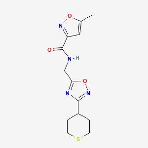 5-methyl-N-((3-(tetrahydro-2H-thiopyran-4-yl)-1,2,4-oxadiazol-5-yl)methyl)isoxazole-3-carboxamide