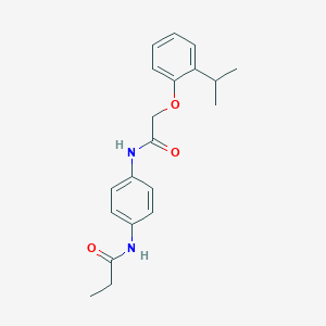 molecular formula C20H24N2O3 B250002 N-(4-{[2-(2-isopropylphenoxy)acetyl]amino}phenyl)propanamide 