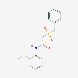 2-(benzylsulfonyl)-N-(2-(methylthio)phenyl)acetamide