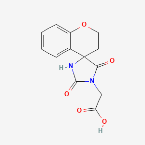 molecular formula C13H12N2O5 B2500037 2-(2',5'-二氧代螺[香豆素-4,4'-咪唑啉]-1'-基)乙酸 CAS No. 851170-89-3