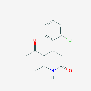 molecular formula C14H14ClNO2 B2500038 5-乙酰-4-(2-氯苯基)-6-甲基-3,4-二氢-2(1H)-吡啶酮 CAS No. 252875-45-9