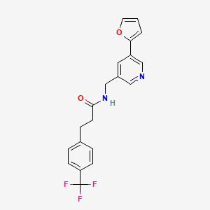 N-((5-(furan-2-yl)pyridin-3-yl)methyl)-3-(4-(trifluoromethyl)phenyl)propanamide