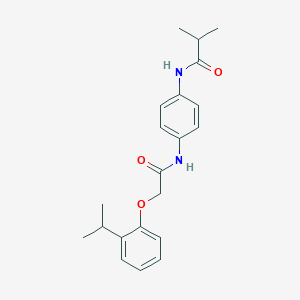 molecular formula C21H26N2O3 B250004 N-(4-{[(2-isopropylphenoxy)acetyl]amino}phenyl)-2-methylpropanamide 