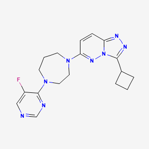 molecular formula C18H21FN8 B2500056 3-Cyclobutyl-6-[4-(5-fluoropyrimidin-4-yl)-1,4-diazepan-1-yl]-[1,2,4]triazolo[4,3-b]pyridazine CAS No. 2310205-52-6