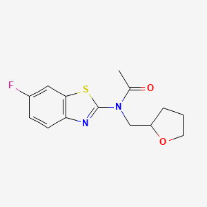 molecular formula C14H15FN2O2S B2500063 N-(6-fluorobenzo[d]thiazol-2-yl)-N-((tetrahydrofuran-2-yl)methyl)acetamide CAS No. 920204-78-0