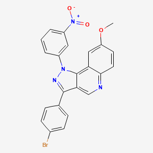 molecular formula C23H15BrN4O3 B2500064 3-(4-bromophenyl)-8-methoxy-1-(3-nitrophenyl)-1H-pyrazolo[4,3-c]quinoline CAS No. 901228-73-7