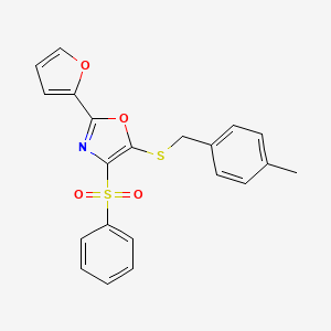 2-(Furan-2-yl)-5-((4-methylbenzyl)thio)-4-(phenylsulfonyl)oxazole