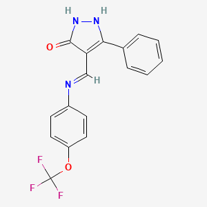 5-phenyl-4-{[4-(trifluoromethoxy)anilino]methylene}-2,4-dihydro-3H-pyrazol-3-one