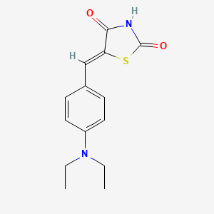 molecular formula C14H16N2O2S B2500072 5-[[4-(二乙基氨基)苯基]甲亚甲基]-2,4-噻唑二酮 CAS No. 24044-48-2