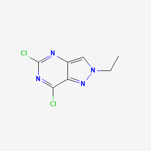 molecular formula C7H6Cl2N4 B2500077 5,7-dichloro-2-ethyl-2H-pyrazolo[4,3-d]pyrimidine CAS No. 1357087-31-0; 1823331-38-9