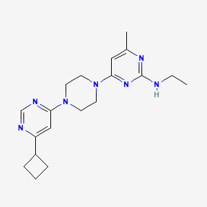 molecular formula C19H27N7 B2500081 4-[4-(6-cyclobutylpyrimidin-4-yl)piperazin-1-yl]-N-ethyl-6-methylpyrimidin-2-amine CAS No. 2415564-11-1