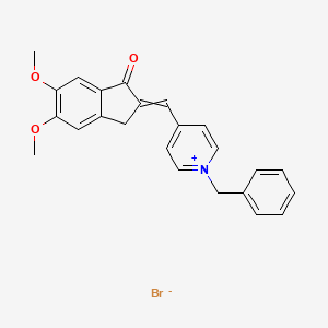 Pyridinium, 4-[(E)-(1,3-dihydro-5,6-dimethoxy-1-oxo-2H-inden-2-ylidene)methyl]-1-(phenylmethyl)-, bromide (1:1)