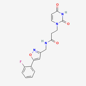 3-(2,4-dioxo-3,4-dihydropyrimidin-1(2H)-yl)-N-((5-(2-fluorophenyl)isoxazol-3-yl)methyl)propanamide