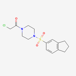 molecular formula C15H19ClN2O3S B2500089 2-chloro-1-[4-(2,3-dihydro-1H-indene-5-sulfonyl)piperazin-1-yl]ethan-1-one CAS No. 871217-88-8