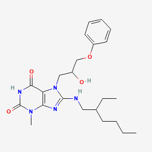 8-((2-ethylhexyl)amino)-7-(2-hydroxy-3-phenoxypropyl)-3-methyl-1H-purine-2,6(3H,7H)-dione