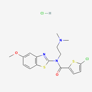 molecular formula C17H19Cl2N3O2S2 B2500095 5-氯-N-(2-(二甲基氨基)乙基)-N-(5-甲氧基苯并[4]噻唑-2-基)噻吩-2-甲酰胺 盐酸盐 CAS No. 1216887-59-0