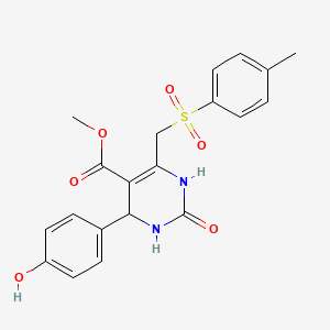 molecular formula C20H20N2O6S B2500099 甲基 4-(4-羟基苯基)-2-氧代-6-(对甲苯磺基甲基)-1,2,3,4-四氢嘧啶-5-甲酸酯 CAS No. 899723-52-5