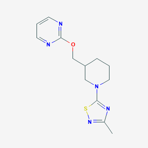 molecular formula C13H17N5OS B2500100 2-{[1-(3-Methyl-1,2,4-thiadiazol-5-yl)piperidin-3-yl]methoxy}pyrimidine CAS No. 2379978-13-7