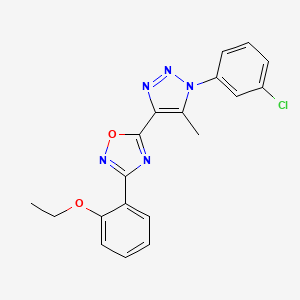 molecular formula C19H16ClN5O2 B2500102 5-(1-(3-chlorophenyl)-5-methyl-1H-1,2,3-triazol-4-yl)-3-(2-ethoxyphenyl)-1,2,4-oxadiazole CAS No. 1251617-67-0