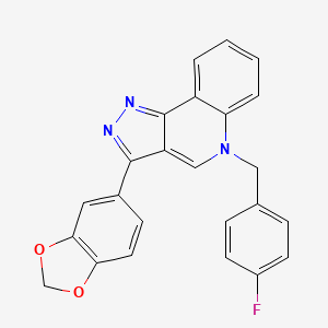 3-(1,3-Benzodioxol-5-yl)-5-[(4-fluorophenyl)methyl]pyrazolo[4,3-c]quinoline