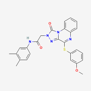 molecular formula C26H23N5O3S B2500108 N-(3,4-dimethylphenyl)-2-{4-[(3-methoxyphenyl)sulfanyl]-1-oxo-1H,2H-[1,2,4]triazolo[4,3-a]quinoxalin-2-yl}acetamide CAS No. 1111316-82-5