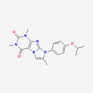 molecular formula C19H21N5O3 B2500113 8-(4-isopropoxyphenyl)-1,3,7-trimethyl-1H-imidazo[2,1-f]purine-2,4(3H,8H)-dione CAS No. 946226-02-4