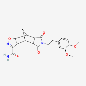 10-(3,4-Dimethoxyphenethyl)-9,11-dioxo-3-oxa-4,10-diazatetracyclo[5.5.1.0~2,6~.0~8,12~]tridec-4-ene-5-carboxamide